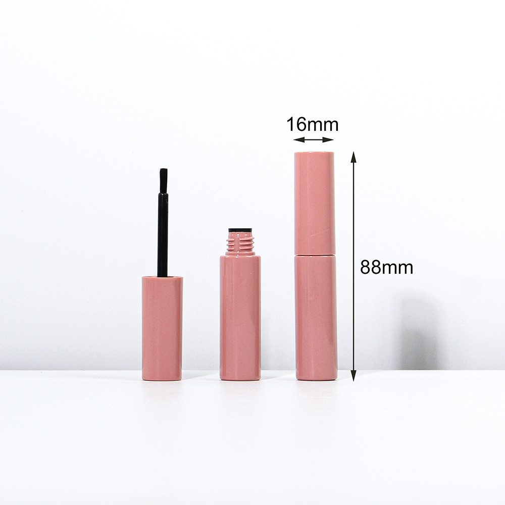 Custom Empty Lipgloss pink Plastic Mascara Tube Liquid Container Plastic Tube with Brush Eye Lash Brush Bottle