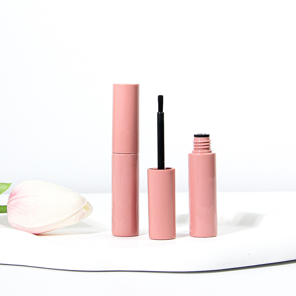 Custom Empty Lipgloss pink Plastic Mascara Tube Liquid Container Plastic Tube with Brush Eye Lash Brush Bottle