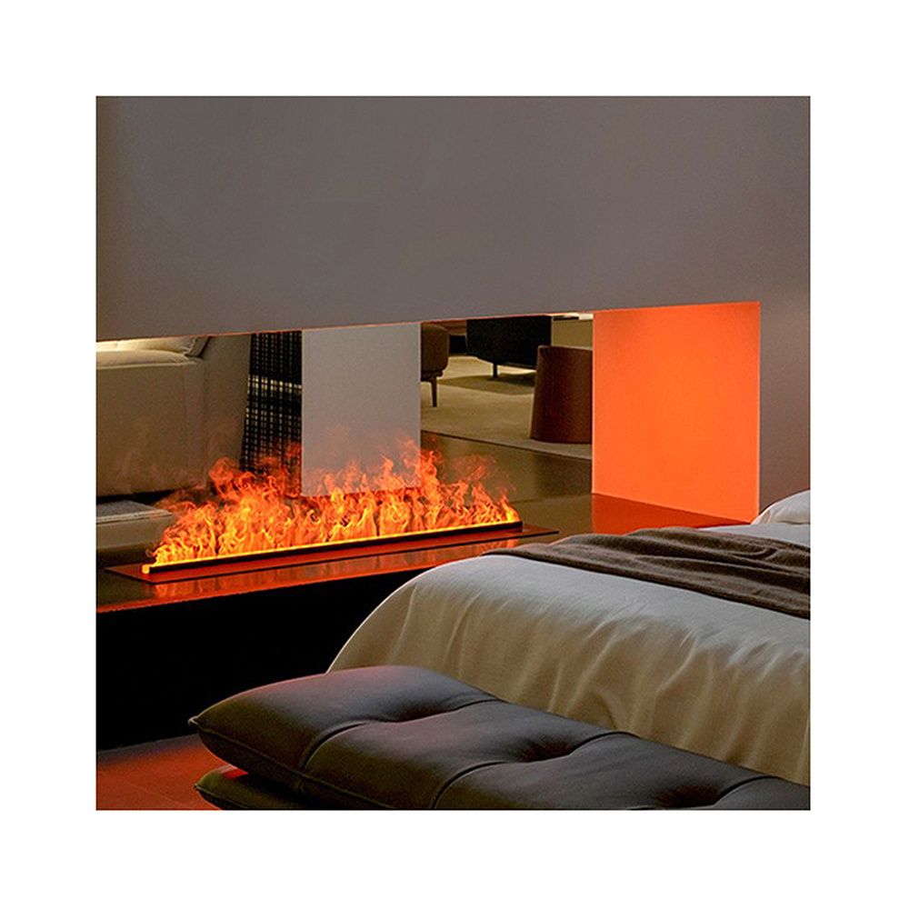 Modern Best Led Flame Carbon Steel With Stainless Steel Electric Fire Humidifier 3 Side Water Vapor 3d Steam Fireplace