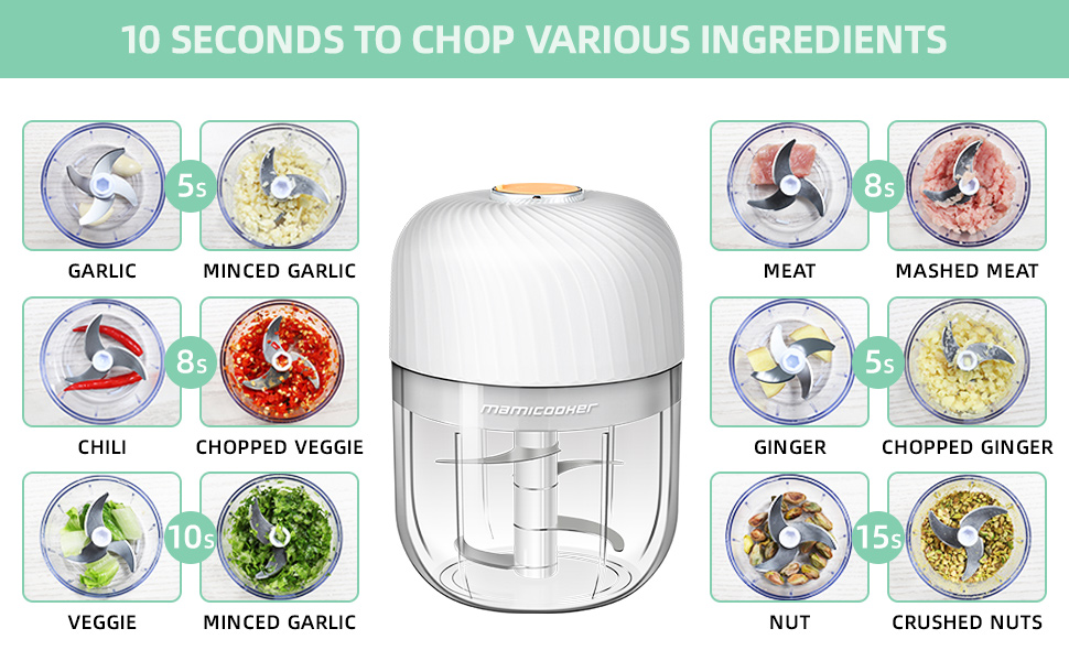 Kitchen Accessories Blender 350ML Garlic Cutter Mini Vegetable Fruit Garlic Ginger Onion Meat Shredder Chopper