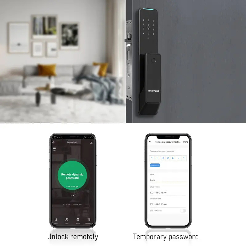 Keyplus Security Digital Home Waterproof TT lock APP Smart Fingerprint Password Key Door Lock