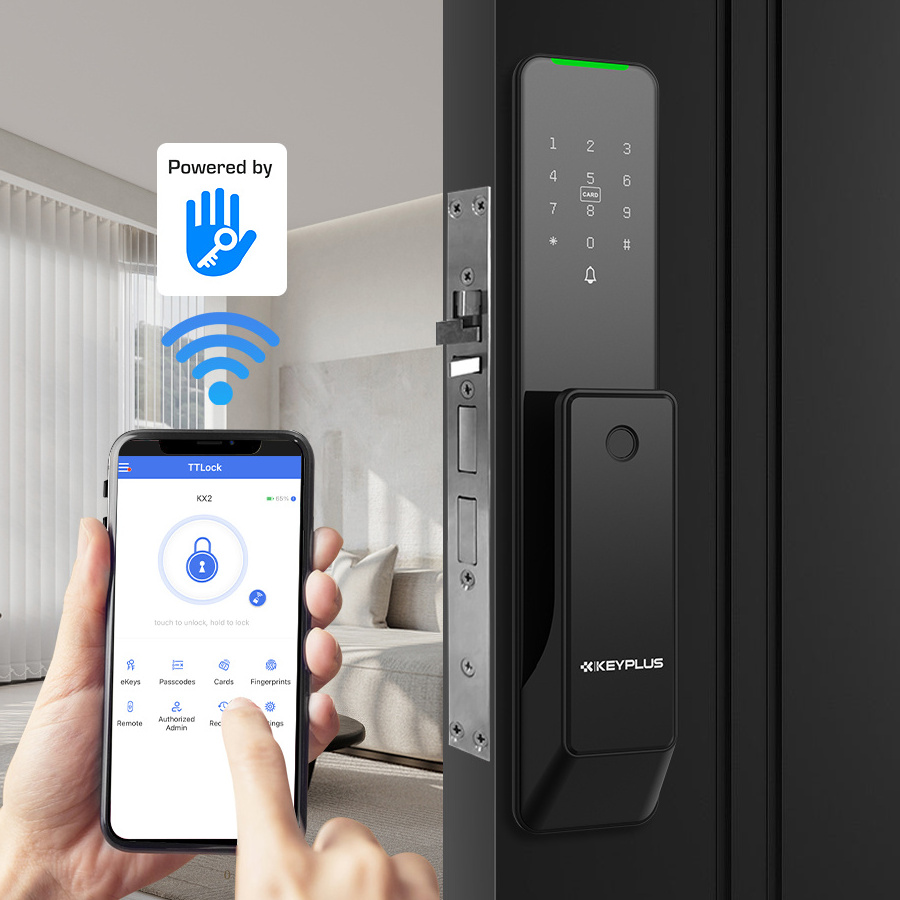 Ultra-thin Internal Battery Streamline Design Fingerprint Lock Smart Door Lock