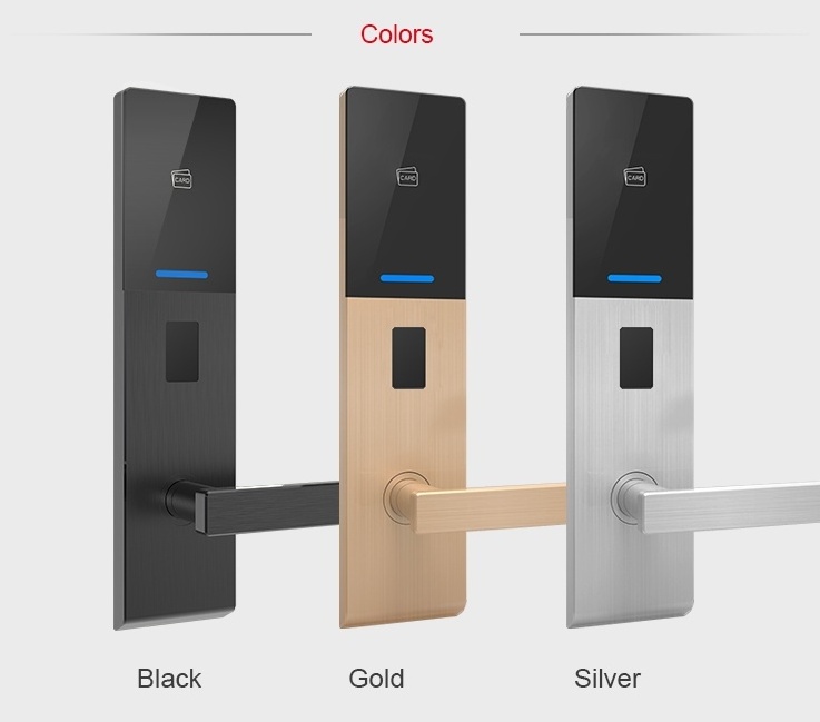 Golden and Black Ffid Key Card Digital Hotel Door Lock System, Hotel and Factory Door Lock