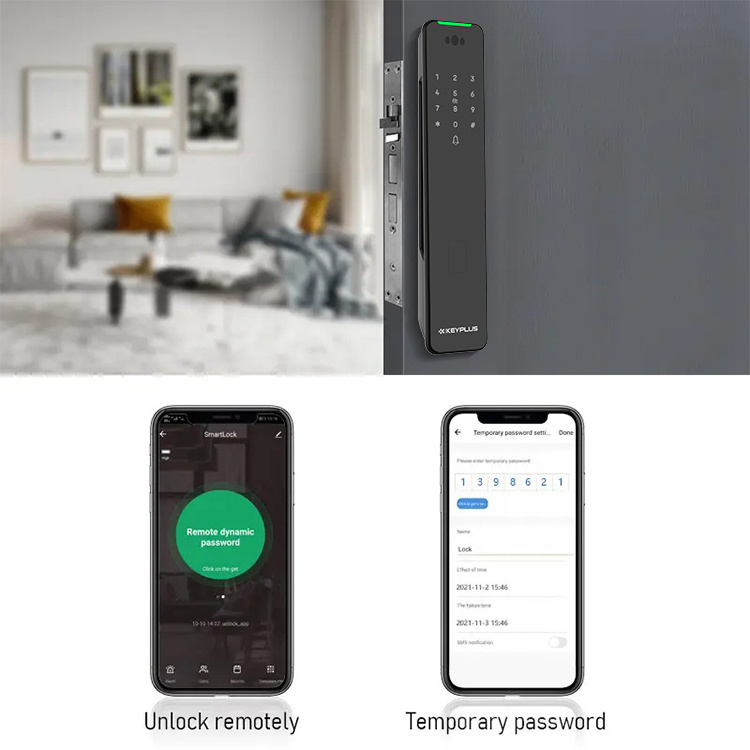 New Security Password Card Key Wifi TUYA APP Face Recognition Smart Door Lock