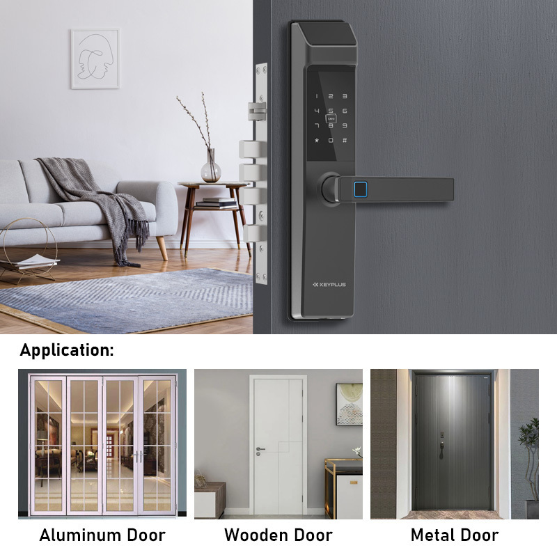 Smart Intelligent WiFi Electronic Door Locks Keypad Fingerprint Office Residential Handle Locks