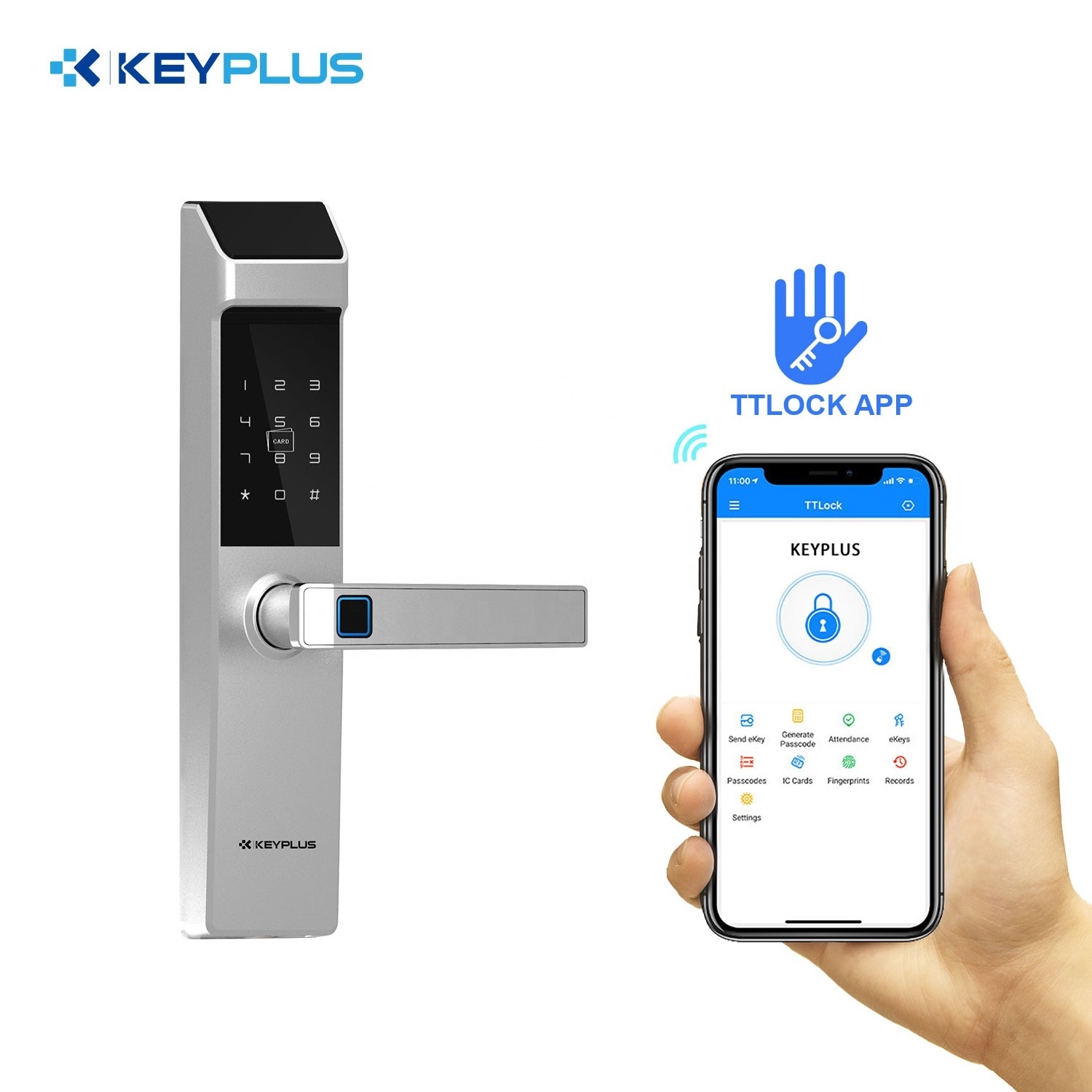 Hot-selling Mobile APP Controlled Fingerprint Card Electronic Combination Lock Smart Door Lock