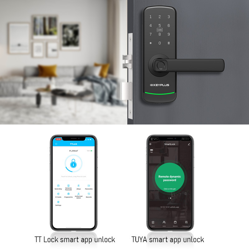 Smart Lock High Quality Biometric Electronic Entrance Wifi Ble Tt Lock Fingerprint Digital Door Lock