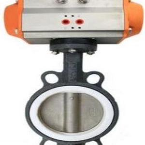 wafer pneumatic Butterfly Valve with pneumatic actuator