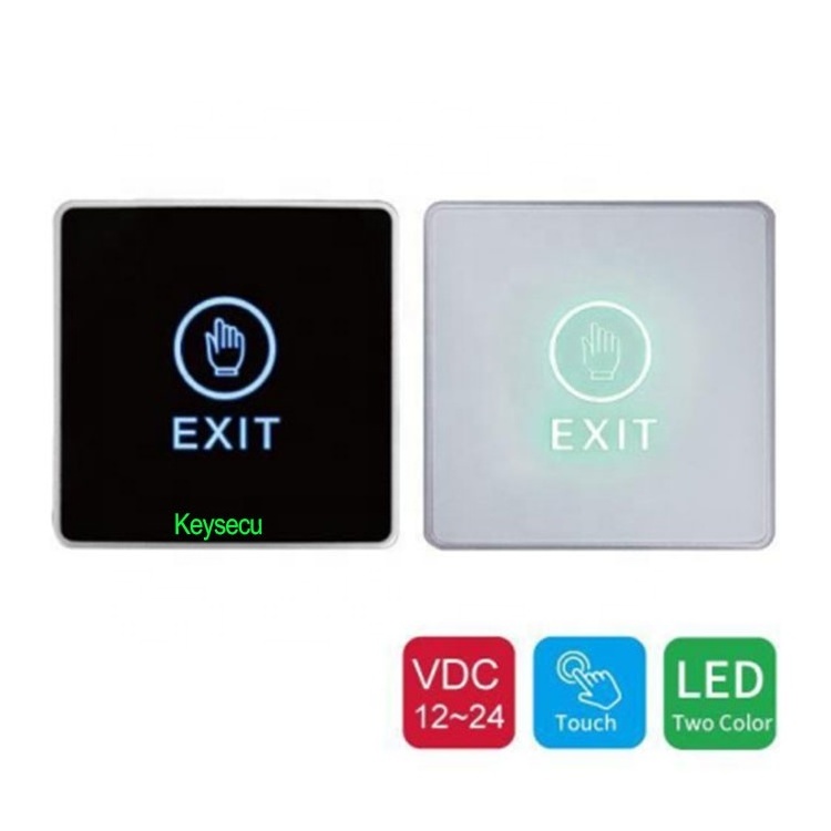 Keysecu Access Control 12V 24V Touch Screen Sensor Door Exit Release Button Switch With Led