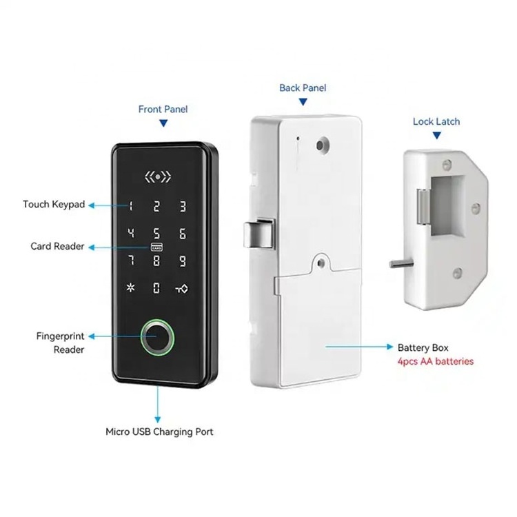 TTlock App Smart Keyless Biometric Fingerprint RFID Card Keypad Digital Locker Cabinet Drawer Door Lock For Gym Fitness Room