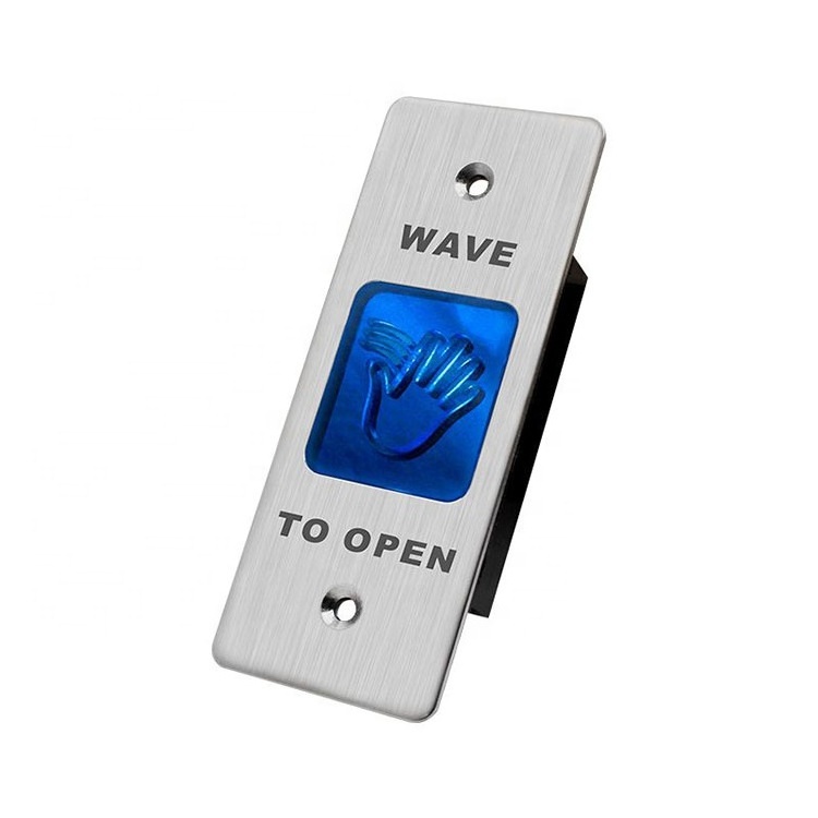 Access Control Door Lock Release Open 12V/24V No Touch Touchless Surface Mount Wave To Exit Button Switch With LED Light