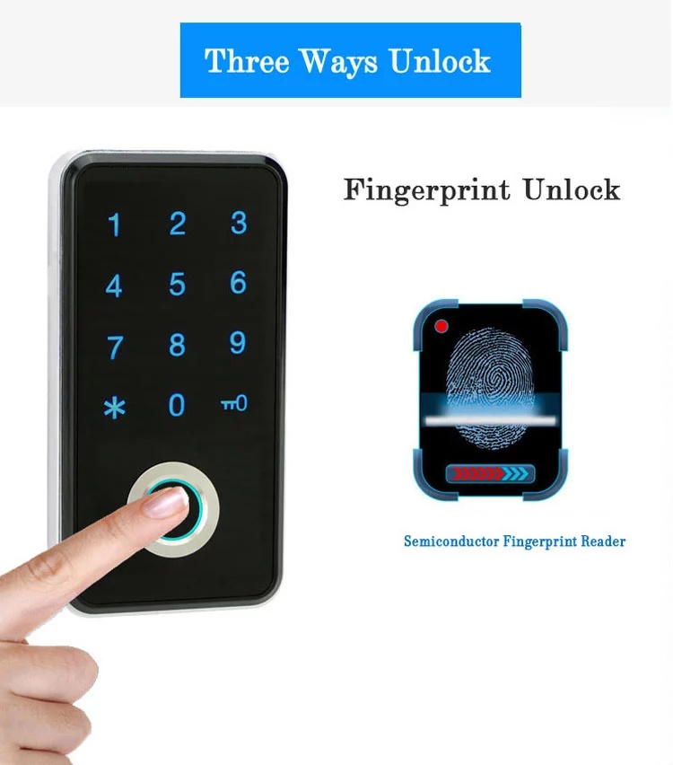 Smart Security Biometric Fingerprint Keypad Cabinet Locker Drawer Door Lock For Gym Club Spa Locker