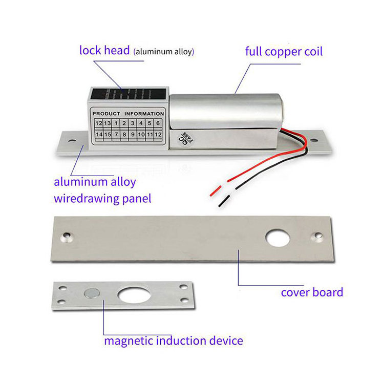 Smart Security Office Access Control System Heavy Duty Fail Safe 12V Electric Solenoid Drop Bolt Timer Delay Door Lock