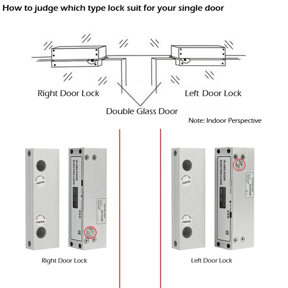 Fail Safe NC 12V Office Frameless Glass Door Smart Access Control Electric Timer Delay Magnetic Drop Bolt Door Lock