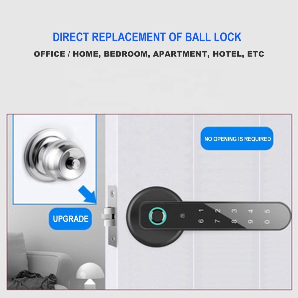 Smart Secure Finger Print Interior Door Handle Lock Set