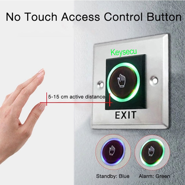 Keysecu Automatic Door Realeas Access Control Exit Button Infrared Sensor NO Touch Touchless Exit Switch For Door Opening