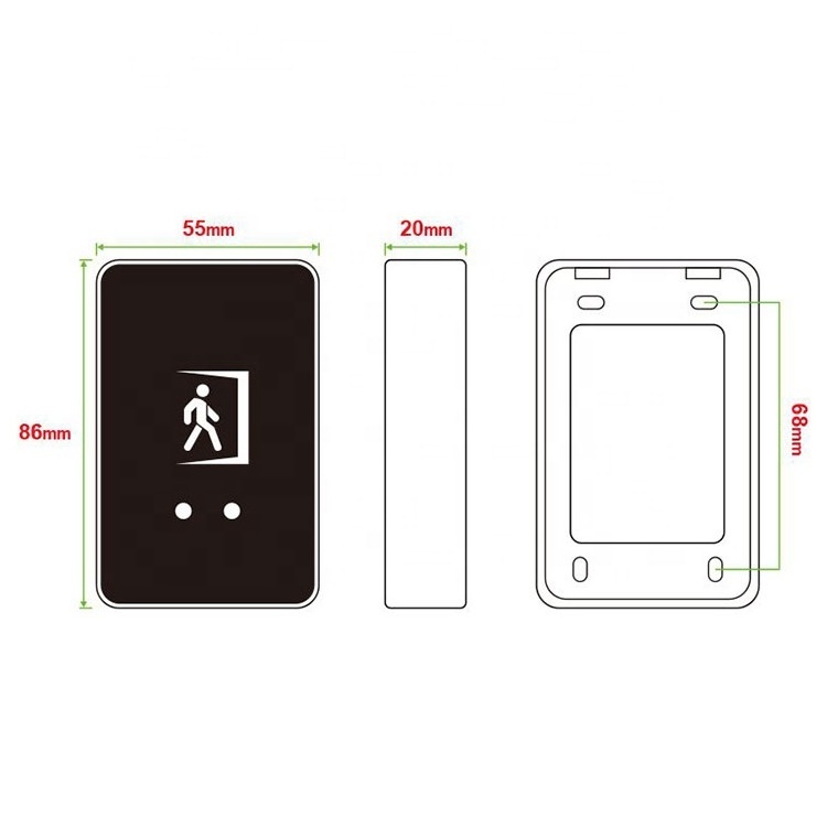 New 12V/24V Access Control Touchless Door Release Infrared Sensor No touch exit button Switch With LED