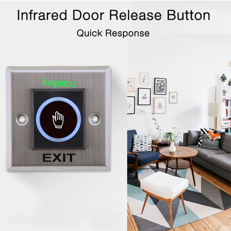 Keysecu Automatic Door Realeas Access Control Exit Button Infrared Sensor NO Touch Touchless Exit Switch For Door Opening