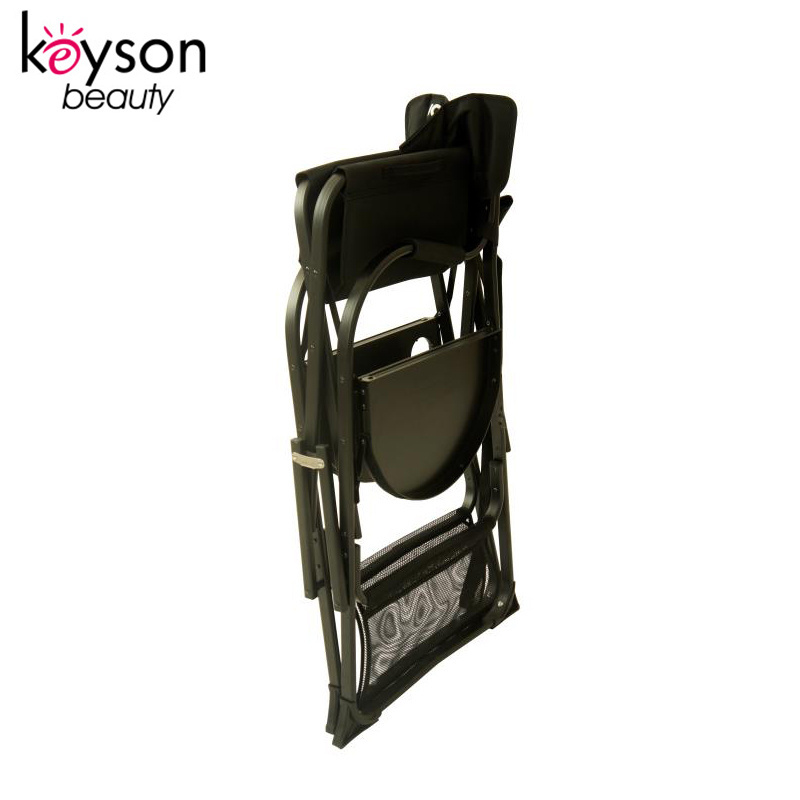 Keyson Factory OEM Custom New Adjustable Permanent Folding Makeup Chair With Two Side Trays Makeup Artist Chair