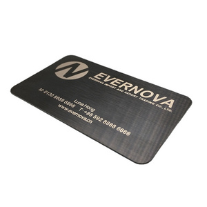 Custom stainless steel business card laser cut matt black metal card