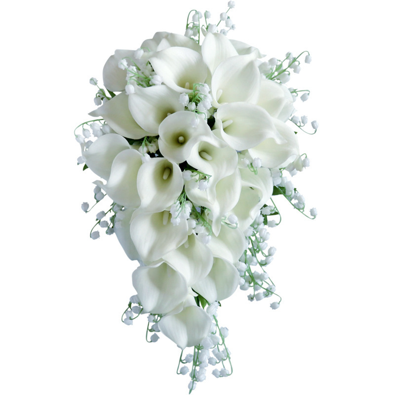 Wedding bride water drop bouquet simulation calla lily party event photo props