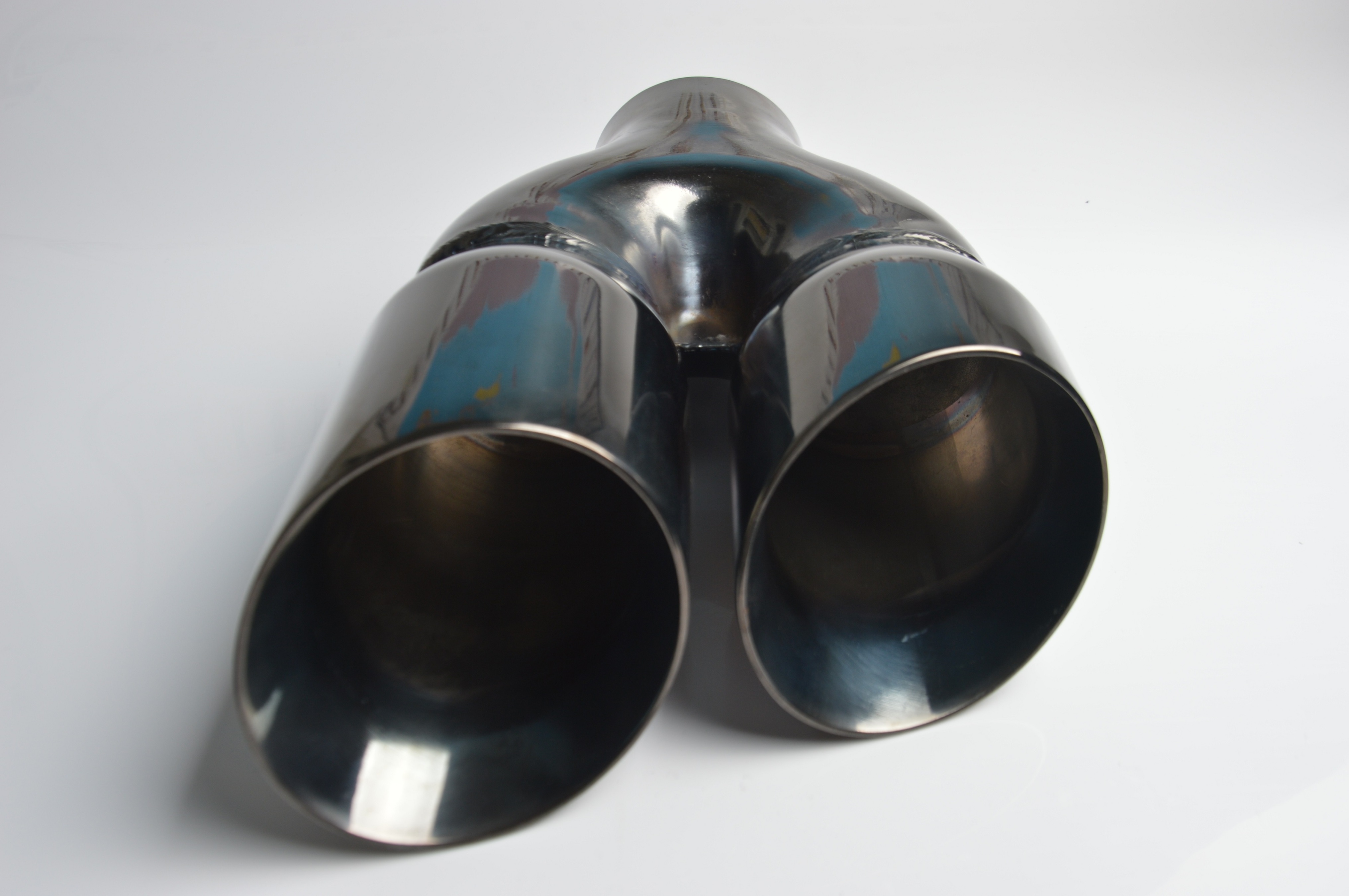 factory price black stainless steel dual outlets exhaust tip