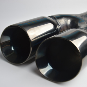 factory price black stainless steel dual outlets exhaust tip