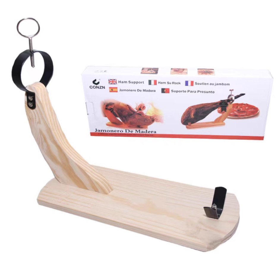 Custom Wooden Spanish And Italian Prosciutto Ham Stand Pine Wood Ham Holder