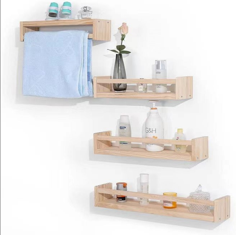 Customization 2 3 Sets White Wood Floating Nursery Shelves, Wall Shelves for Farmhouse Bathroom Decor, Book Shelf Organizer