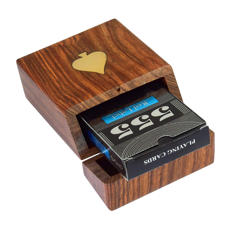 Wooden Playing Cards Container Poker Box