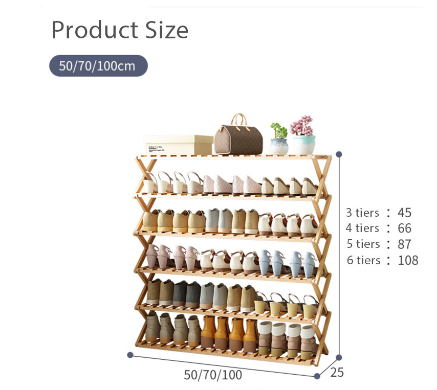 Wooden Shoe Rack Storage display stand living room furniture organizer folding simple shoes bamboo shelf for home