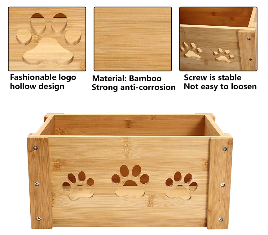 Wooden Dog Toy Box pet Food Box Wooden Storage crates Suitable for Storing cat and Dog Toys, Dog Clothes, pet Snacks