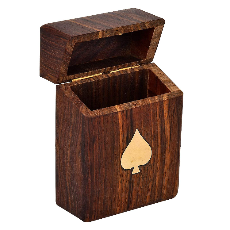 Wooden Playing Cards Container Poker Box