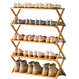 Wooden Shoe Rack Storage display stand living room furniture organizer folding simple shoes bamboo shelf for home