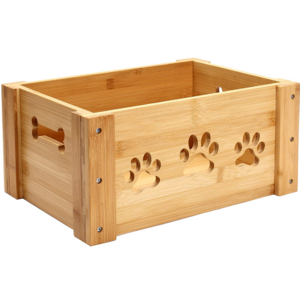 Wooden Dog Toy Box pet Food Box Wooden Storage crates Suitable for Storing cat and Dog Toys, Dog Clothes, pet Snacks