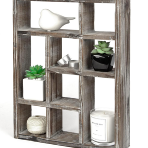 Rustic Multi-Slot wooden Shelf Cube Display 9 Compartment Shadow Box Wall mountable Shelf for Collection Square rack