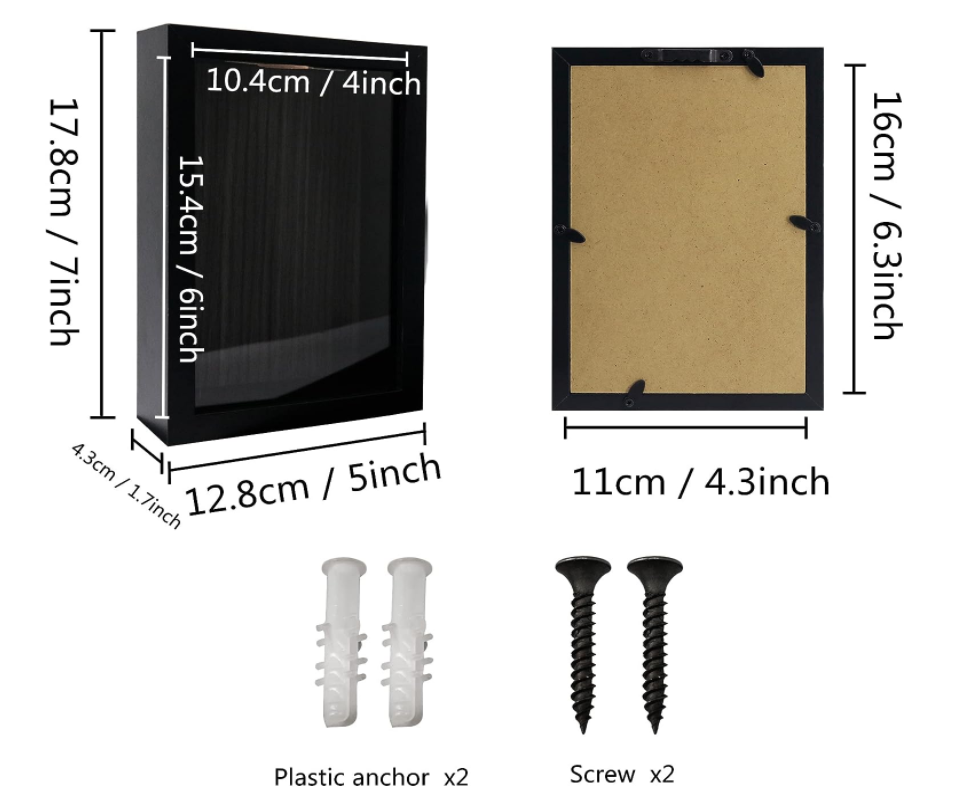 Top Loading wooden Shadow Box Frame with HD Glass Wood Display Case with Slot for Wine Bottle capsule,Tickets,Shells,Stamps cork