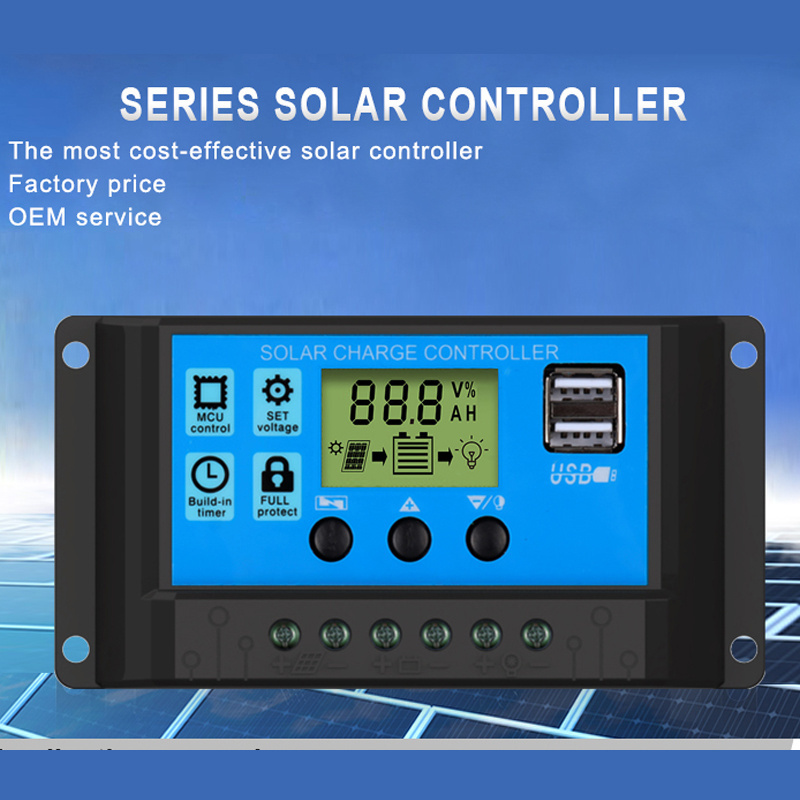 Fangpusun 10A 15A 20A 30A Pwm Solar Charge Controller For 12v 24v Solar Battery Bank System