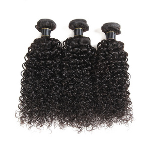 12A Virgin Human Hair Extensions Lace Closure Peruvian Jerry Curly Human Hair Bundles For Black Women