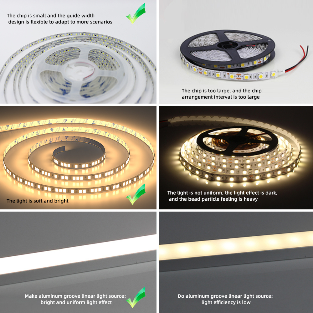 High Bright Dc12v 5v Thin 8mm Flexible Warm White Cold White Naturally White 2835 Led Strip Light Popular Strip Light