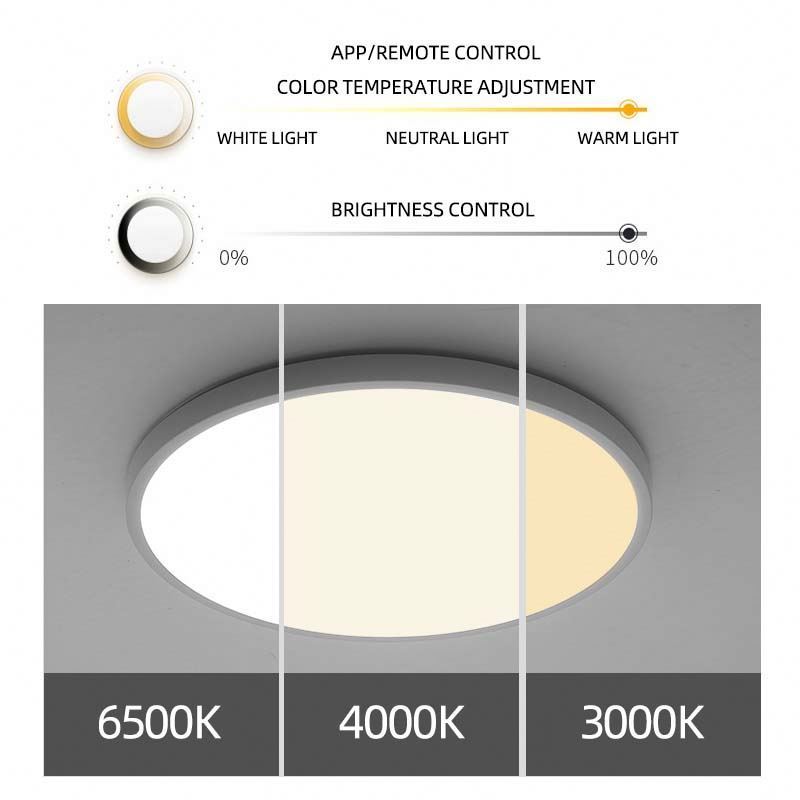 32w indoor ceiling light living room luxury rgb backlights ultra thin smart wifi tuya remote led surface mounted ceiling lights