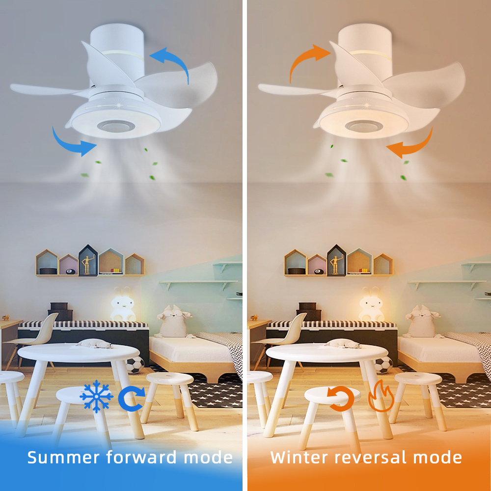 New indoor ceiling fan light kits smart led ceiling fan with light and bluetooth speaker bedroom study room smart ceiling fan