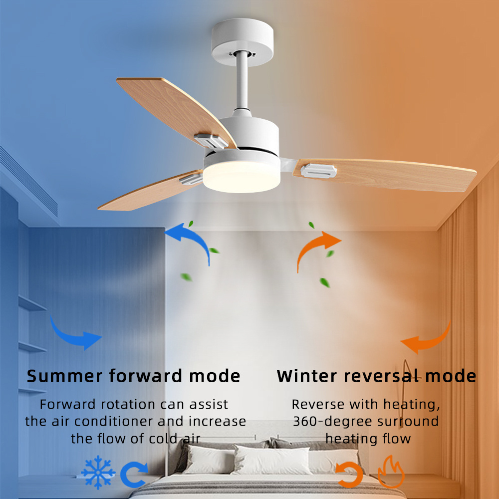 Modern premium commercial indoor 220v 52 inch 3 plywood blades dc remote control ceiling fan with light