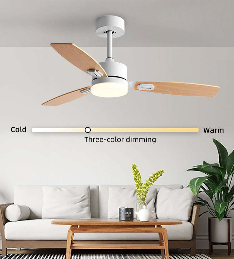 led ceiling light  Modern simple decorative 3 wooden blades chandelier ceiling fan remote control fan with light