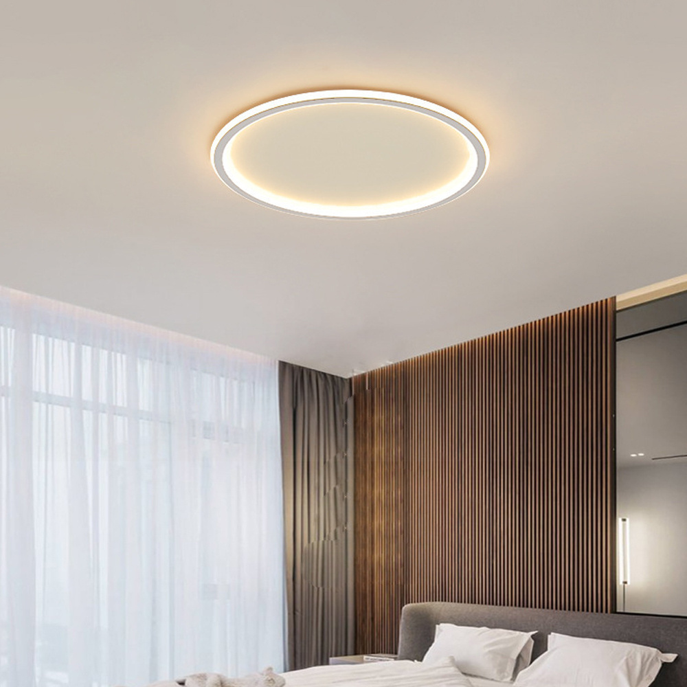 Large LED Ceiling Light Fixture CCT 3000K/ 4000K /6000K Dimmable White Black Flush Mount Low Profile Ceiling Lamp