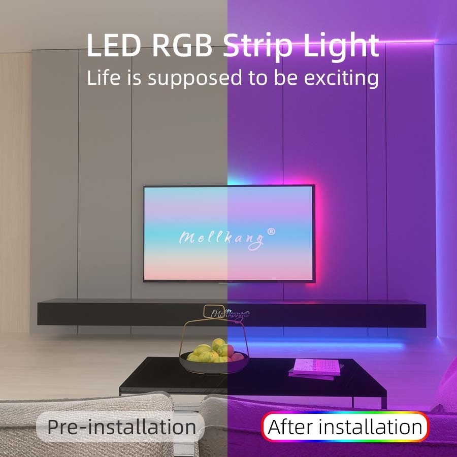 5V LED Strip Set 5050RGB Waterproof Colorful USB 24 Key Music Bluetooth TV Background Atmosphere Light Room RGB Led Strip Light