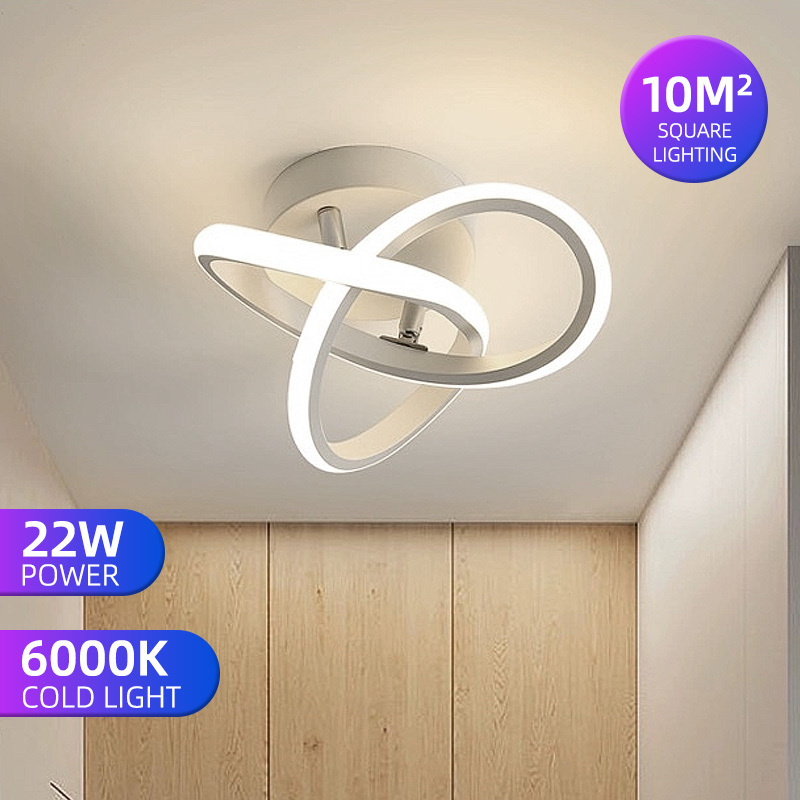 Modern Nordic Indoor Bedroom Hall Way Decorative Lamp Lighting Natural for Home Room Acrylic Flush Mount White Led Ceiling Light