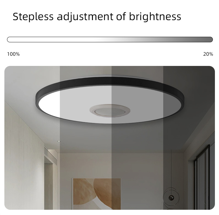 Creative Design 110V 220V Living Room Bedroom Smart Bluetooth Control Music Lamp 40w Dimming Acrylic Round Led Ceiling Lights