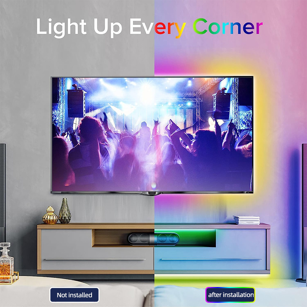 Smart cell phone app control led strip SMD RGB Colorful Flexible LED Light Tape Ribbon APP Waterproof TV Background Lighting