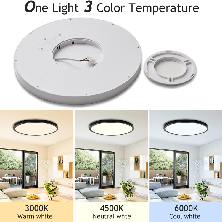 LED Ceiling Light Fixture Low Profile Round Ceiling Lamp for Indoor Home Lighting White Black Chandler Ceiling Light Chandelier